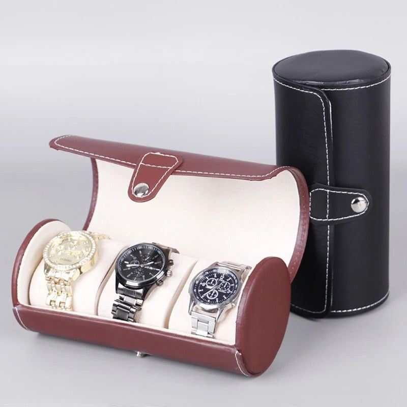 3 Slot Wristwatch Bracelet Organizer Travel Pouch Portable PU Watch Display Storage