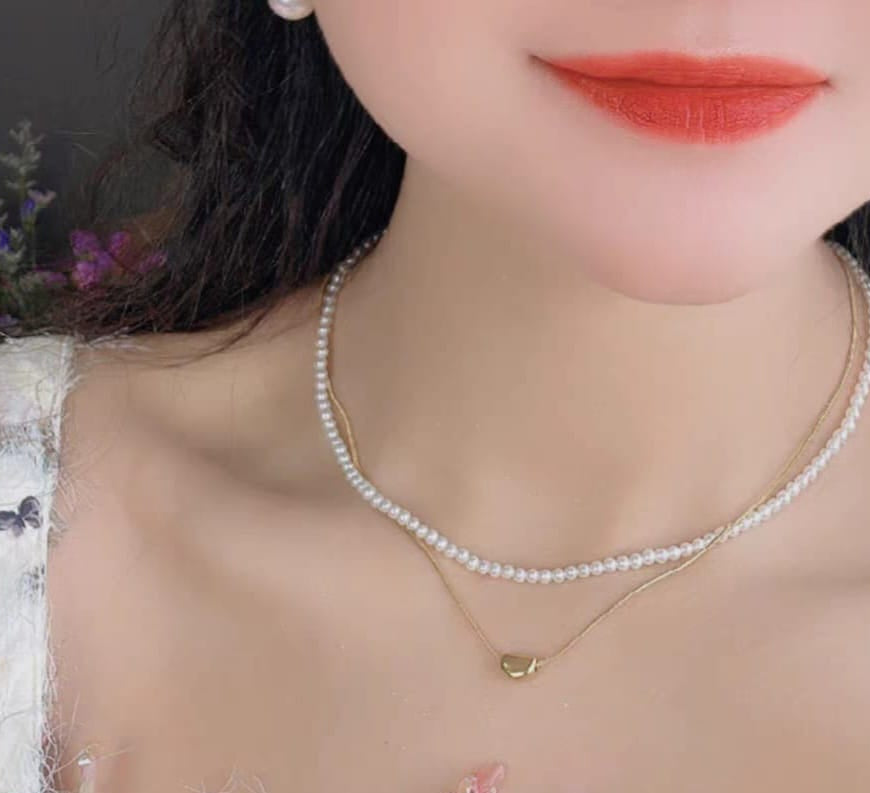 Elegant Double Layer Heart Pearl Pendent / Necklace Party Jewelry