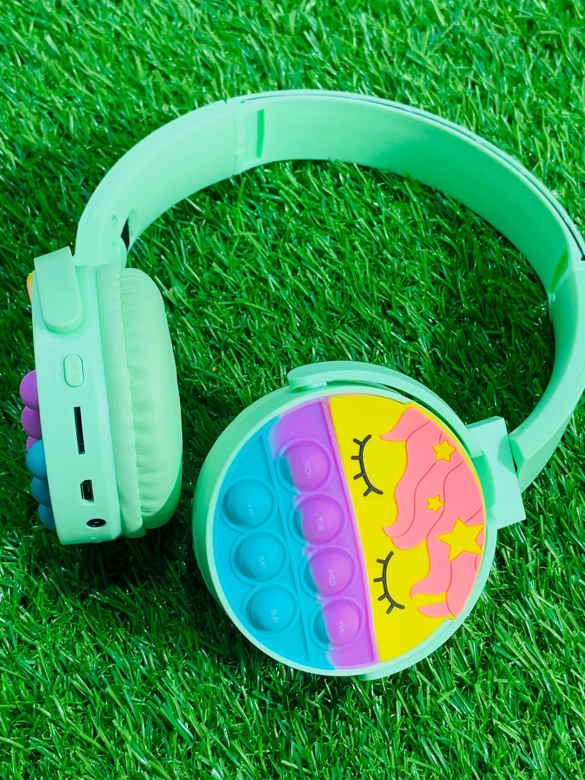 Cute Pop It Wireless Bluetooth Headphones Foldable Headset