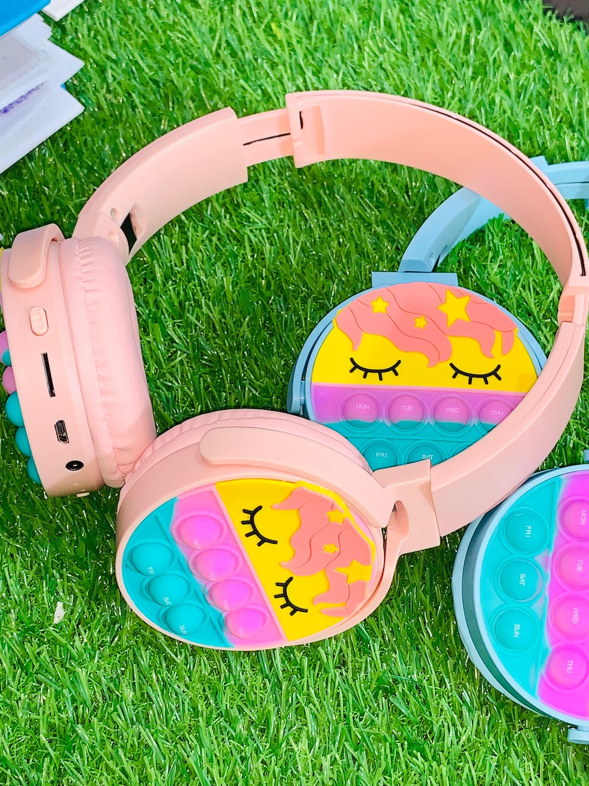 Cute Pop It Wireless Bluetooth Headphones Foldable Headset