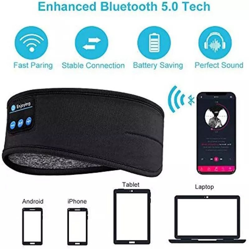 Wireless Bluetooth Music Headband With Built
