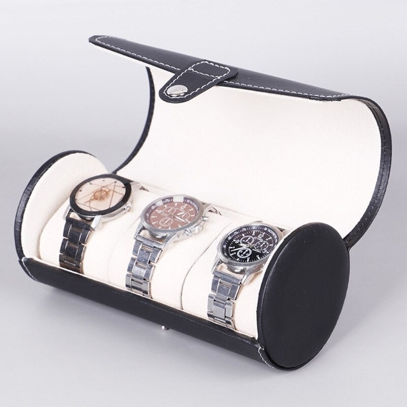 3 Slot Wristwatch Bracelet Organizer Travel Pouch Portable PU Watch Display Storage